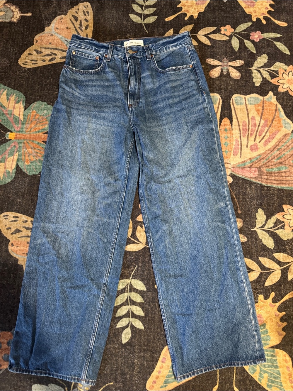 Denim Forum Women's Wide-Leg Jeans in Blue Wash